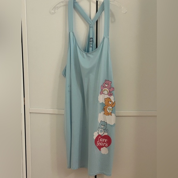 Care Bears Women's Plus 3X Blue Graphic Print Sleeveless Sleepshirt - Picture 8 of 8